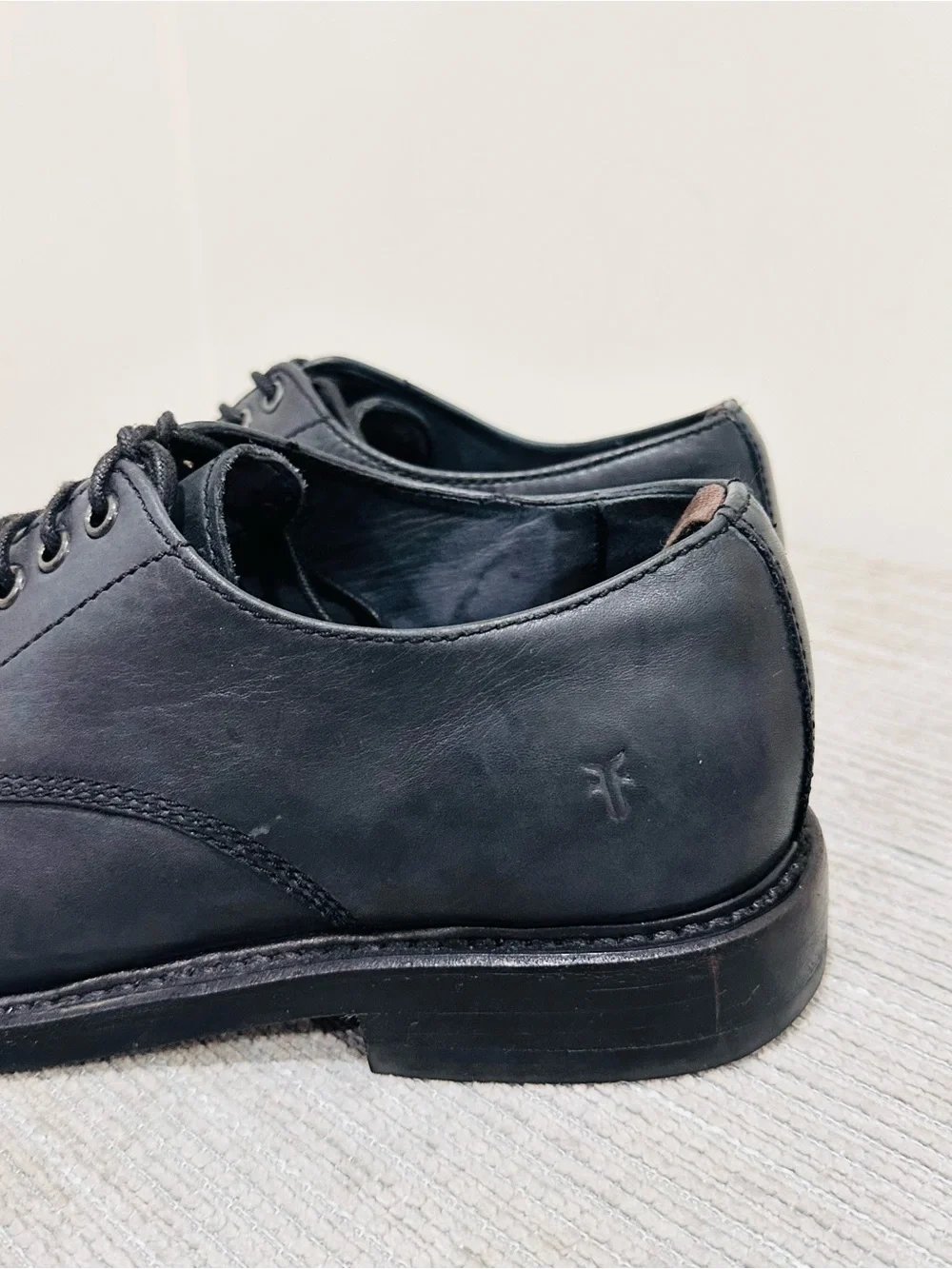 Frye Paul Oxford Men's Shoes Size 10 Dark Charcoal Gray Black Leather 3480271